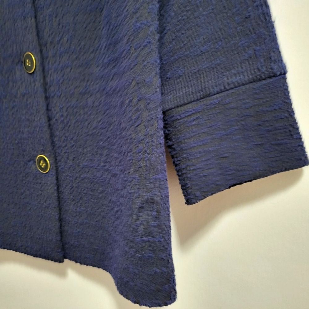 J. Mclaughlin Navy Blue And Black Textured Blazer… - image 4